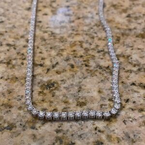 Elegant Silver Moiissanite Necklace Tennis Necklace 22 CTW